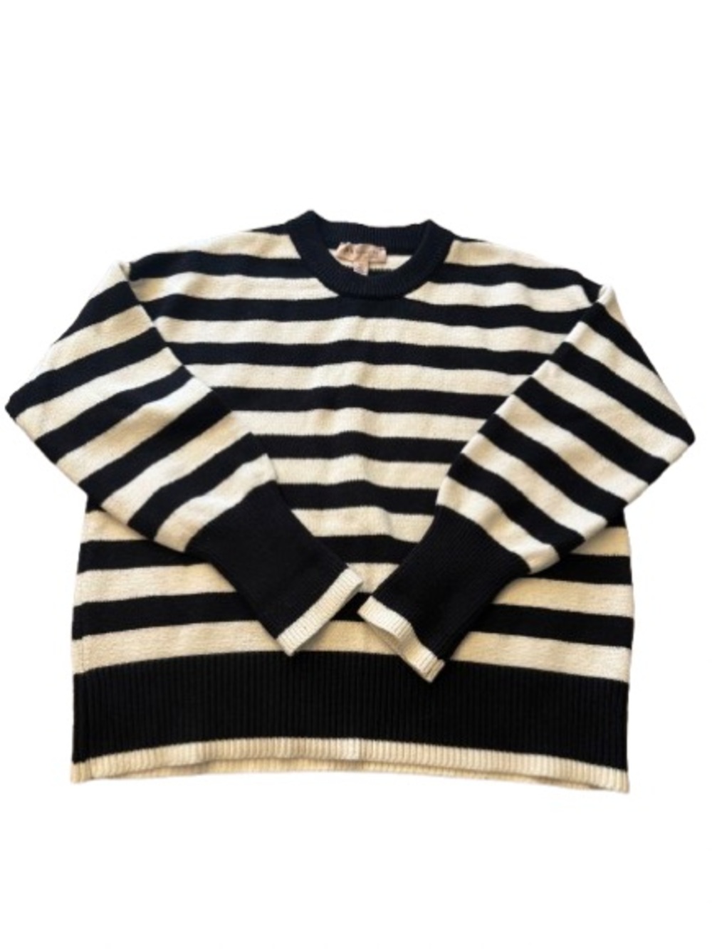 Philosophy Republic Clothing Striped Crewneck Sweater Black Ivory Size Large - Picture 2 of 7